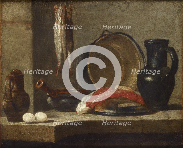 Still Life of Kitchen Utensils, c1733-1734. Artist: Jean-Simeon Chardin.