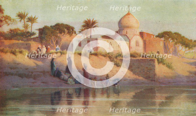 'Village of Shinbab on the Lower Nile', c1880, (1904). Artist: Robert George Talbot Kelly.