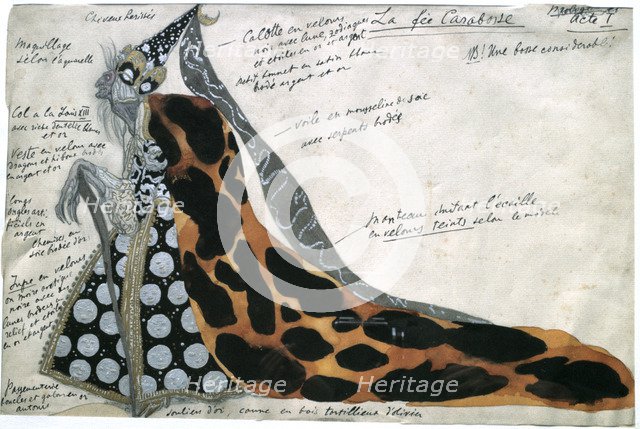 'Fairy Carabosse', costume design for Tchaikovsky's ballet Sleeping Beauty, early 19th century. Artist: Leon Bakst