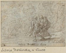Silvio, Dorinda and Linco, 1640. Creator: Johann Wilhelm Baur.