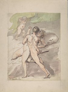 Nude Couple Embracing, 1780-1827. Creator: Thomas Rowlandson.