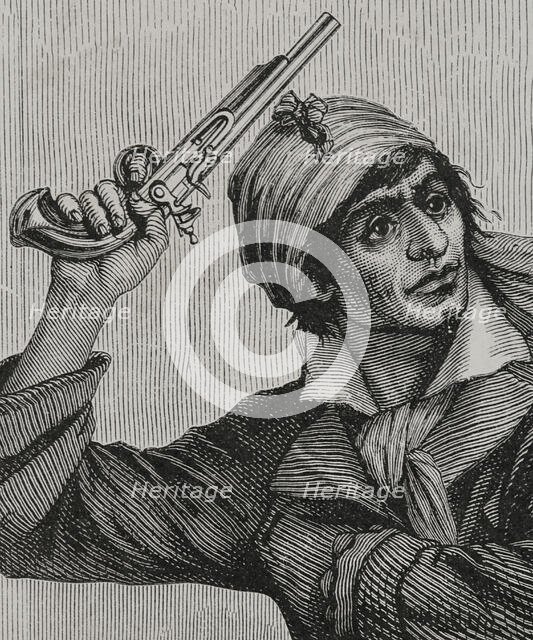 Jean-Paul Marat (1743-1793), French politician, Jacobin leader, 1876. Creator: Adolphe François Pannemaker.