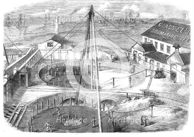 The Atlantic Cable, ready for shipment, Morden Wharf, East Greenwich, 1857. Creator: Unknown.