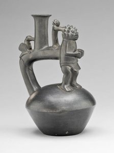 Vessel Depicting a Standing Figure with an Attendant, A.D. 1200/1450. Creator: Unknown.