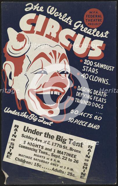 Circus 1, Bronx, New York, [1935]. Creator: Unknown.