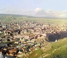 View of Tiflis from Botanic mountain, between 1905 and 1915. Creator: Sergey Mikhaylovich Prokudin-Gorsky.