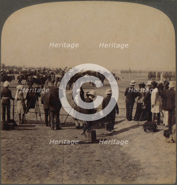 'The Viceroy Lord Curzon and Lord Kitchener at the Great Durbar Review, Delhi, India', 1903. Artist: Unknown.