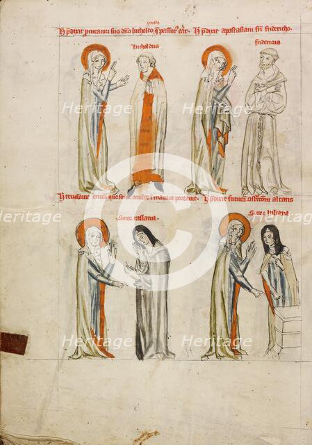 Saint Hedwig Prophesying the Sufferings of Procurator Luthod: Saint Hedwig Discovering..., 1353. Creator: Unknown.