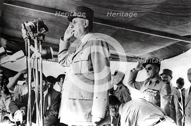 De Gaulle in Algeria, May 1958. Artist: Anon