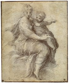 'Madonna and Child on the Clouds', c1525. Artist: Parmigianino    
