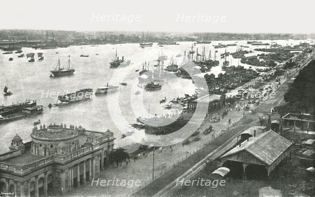 View from the Hooghly Bridge, Calcutta, India, 1895.  Creator: Unknown.