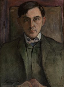 Portrait of Stanislaw Ignacy Witkiewicz, between 1906-1916. Creator: Wladyslaw Slewinski.