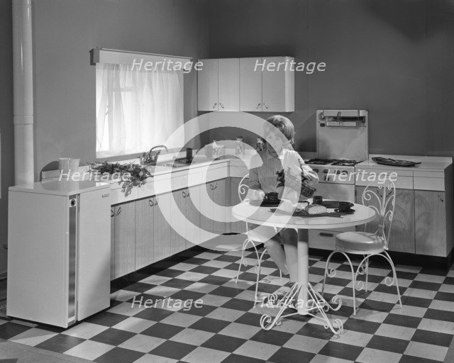 Kitchen scene, Warwick, Warwickshire, 1966. Artist: Michael Walters