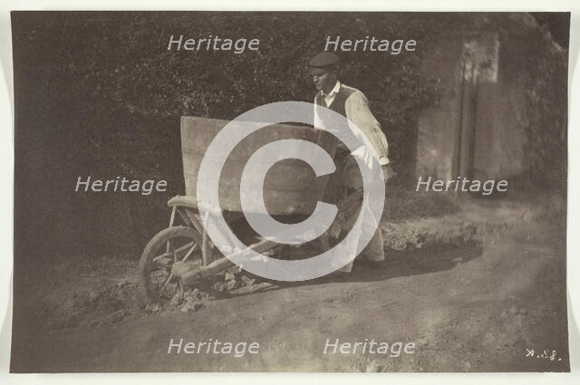 Male Peasant with Wheelbarrow, 1870. Creator: Giraudon's Artist.