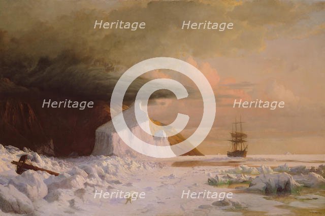 An Arctic Summer: Boring Through the Pack in Melville Bay, 1871. Creator: William Bradford.