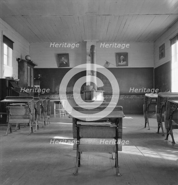 Interior of eastern Oregon one-room county school, Baker County, Oregon, 1939. Creator: Dorothea Lange.