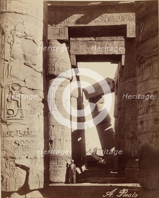 Hypostyle Hall of the Temple of Karnak. Luxor, East Bank, between 1860 and 1903. Creator: Antonio Beato.