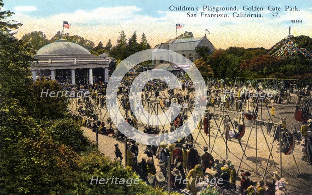 Children's playground, Golden Gate Park, San Francisco, California, USA, 1922. Artist: Unknown