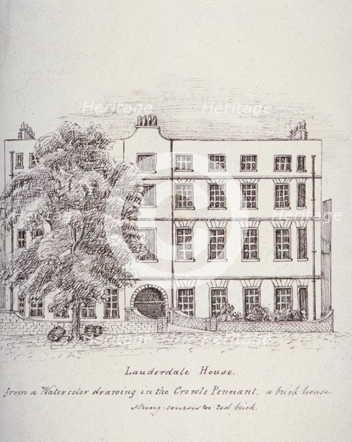 Lauderdale House, Aldersgate Street, London, c1800(?). Artist: Mary Anne Hedger