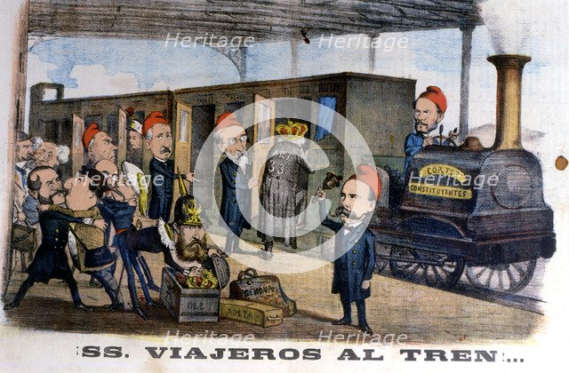 Satirical and allegorical drawing to the government of the country, 'Gentlemen aboard!', publishe…