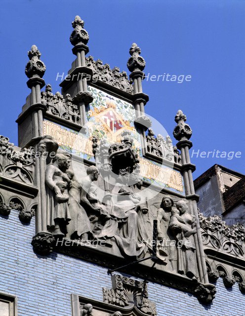 Frieze of the Breastfeeding Municipal Building in the Gran Via in Barcelona, ??1910, sculptures b…