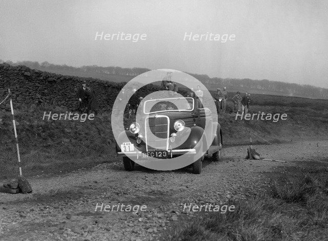 Ford V8 drophead of Viscount Chetwynd competing in the Sunbac Inter-Club Team Trial, 1935. Artist: Bill Brunell.