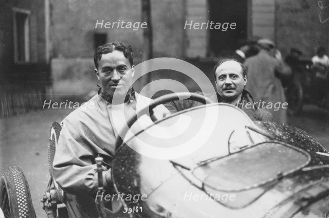 Dario Resta at the wheel of a Sunbeam, c1920s Artist: Unknown