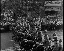 U.S Army Troops Riding On Horses, 1932. Creator: British Pathe Ltd.