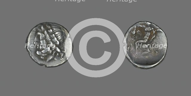 Hemidrachm (Coin) Depicting the God Zeus, late 4th century BCE. Creator: Unknown.