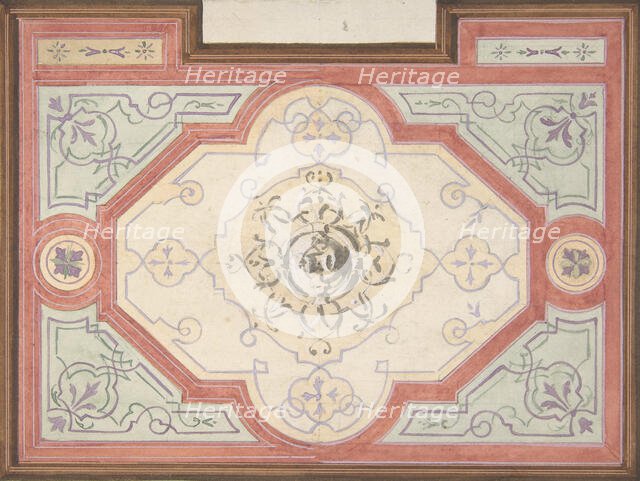 Design for the decoration of a ceiling, 1830-97. Creators: Jules-Edmond-Charles Lachaise, Eugène-Pierre Gourdet.