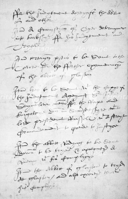 'Remembrance' of Thomas Cromwell, 1539. Creator: Thomas Cromwell.