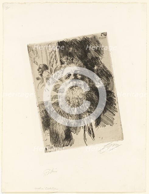 Auguste Rodin, 1906. Creator: Anders Leonard Zorn.