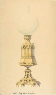 Design for an Oil Lamp, 19th century. Creator: Anon.