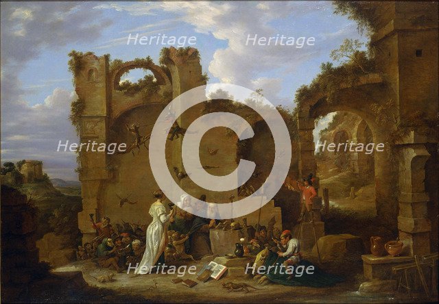 The Temptation of Saint Anthony. Artist: Teniers, David, the Younger (1610-1690)