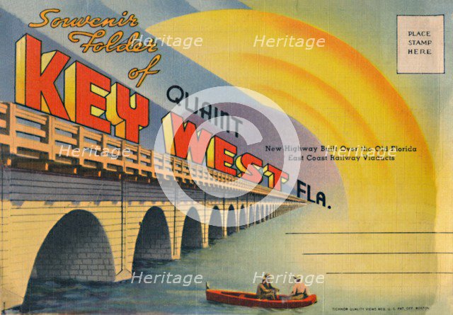 'Souvenir Folder of Quaint Key West Fla. - New Highway', c1940s. Artist: Unknown.