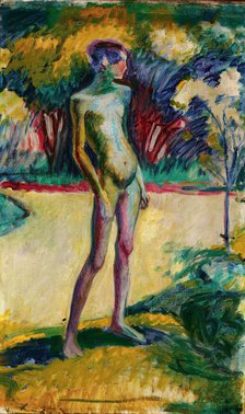 Nude Boy in the garden of Nyerges, c. 1909.
