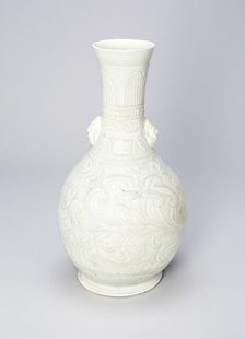 Vase with Ox Masks and Upright and Curling Leaves, Southern Song dynasty (1127-1279). Creator: Unknown.