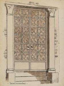 Wrought and Cast Iron Doorway, c. 1936. Creator: Al Curry.