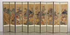 Ten-panel Folding Screen with Scenes of Filial Piety, 18th-19th century. Creator: Unknown.