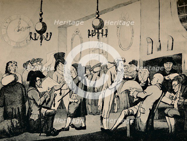 'The Coffee Room at Lloyd's, 1798', (1928). Artist: Unknown.