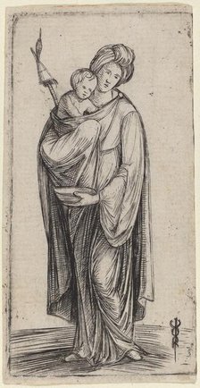 Woman and Child with Distaff. Creator: Jacopo de' Barbari.