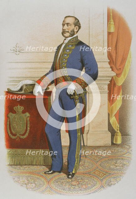 Minister of the Spanish Crown wearing a uniform, 1865. Creator: Unknown.