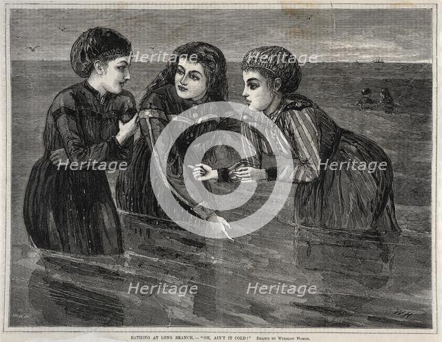 Bathing at Long Branch, - "Oh, Aint it Cold!", 1871. Creator: Winslow Homer (American, 1836-1910).