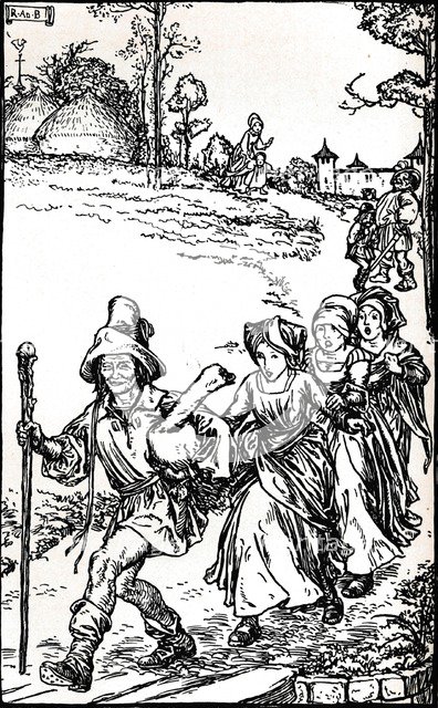 'The Golden Goose from Grimm's Household Tales', c1900 (1901-1902). Artist: Robert Anning Bell.