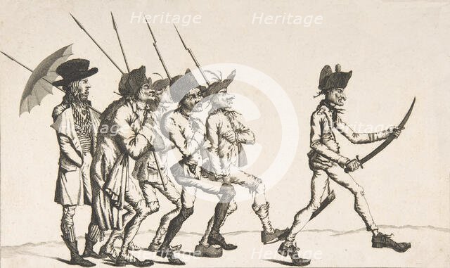 The Pope's Advance Guard or the "Incroyable" in Rome (Avant garde du pape, ou..., late 18th century. Creator: Anon.