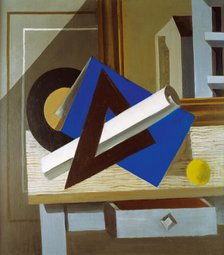 Still Life with Set Square, 1924. Creator: Suta, Romans (1896-1944).