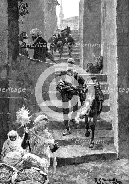 Sketches in Albania: a street scene in Scutari, 1880. Creator: Eugène Froment.