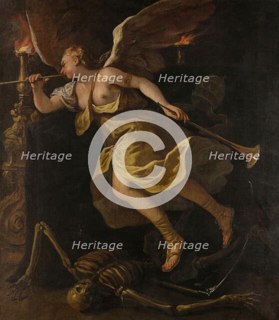 Triumph of Paul III's Fame on death. (From the Series of the life of Pope Paul III), 1687. Creator: Ricci, Sebastiano (1659-1734).