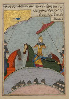Timur before Battle, Folio from a Dispersed Copy of the Zafarnama..., A.H. 839/A.D. 1436. Creator: Ya'qub ibn Hasan.