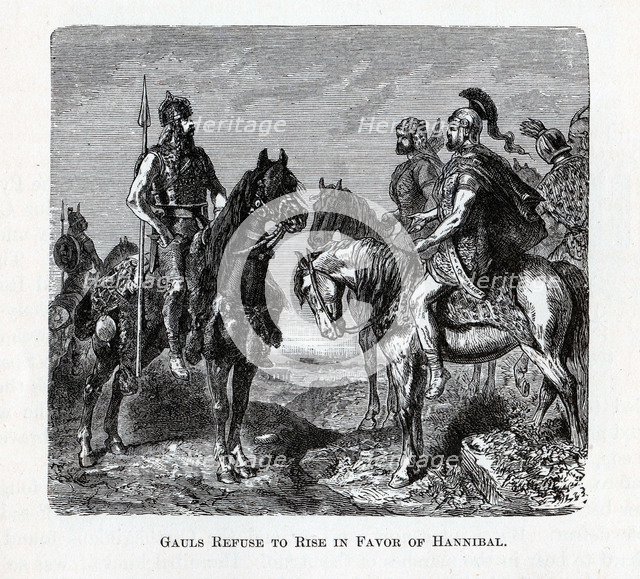 Gauls Refuse to Rise in Favor of Hannibal, 1882. Artist: Anonymous  